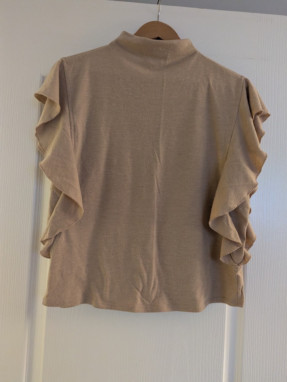 Women's Ruffle Sleeve Mock Neck Top